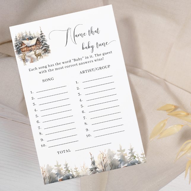 Winter Wonderland Noem dat Baby Tune Baby shower (Creator heeft geüpload)