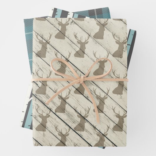 Winter Wonderland Nordic Pattern blue blauwgroen c Inpakpapier Vel (In situ)