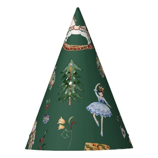 Winter wonderland Notenkraker Kerstmis verjaardag Feesthoedjes (Voorkant)