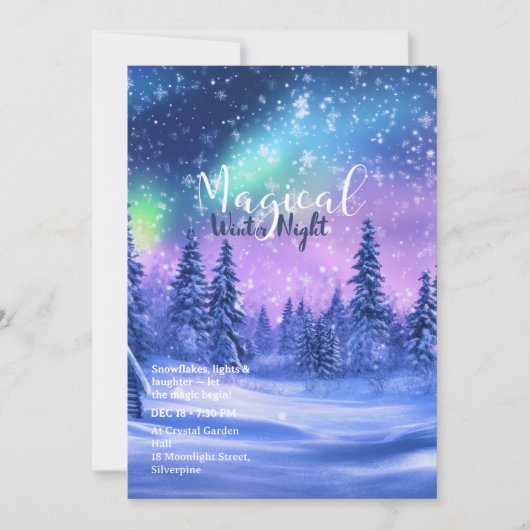 Winter Wonderland Oefendiner Feest Kaart (Voorkant)