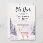 Winter Wonderland Oh Deer Baby shower Kaart (Voorkant)