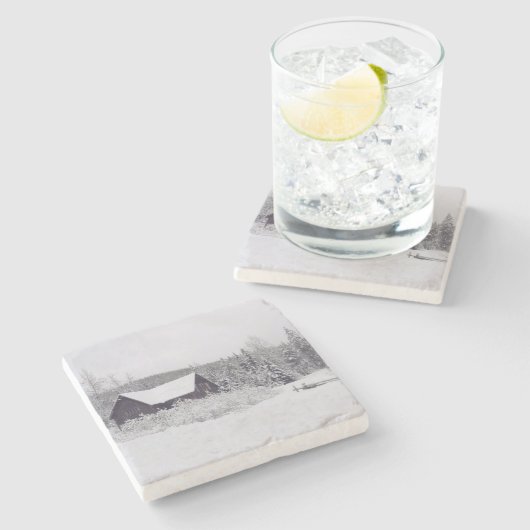 Winter Wonderland Onderzetter sneeuw- en kajuitscè (Zijkant)