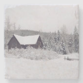 Winter Wonderland Onderzetter sneeuw- en kajuitscè (Voorkant)