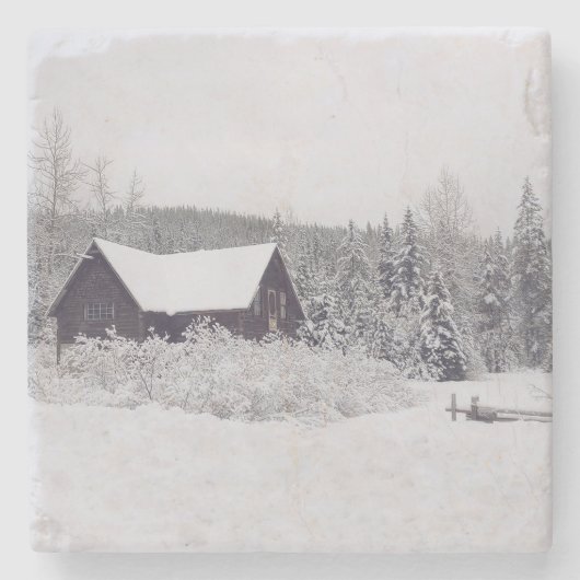 Winter Wonderland Onderzetter sneeuw- en kajuitscè (Voorkant)