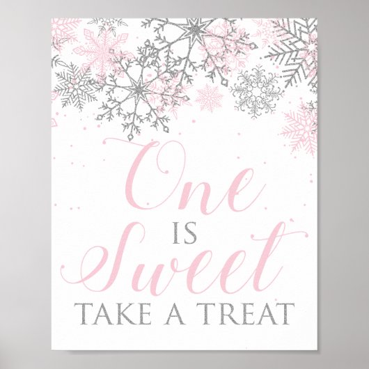 Winter Wonderland One is Sweet Sign Poster (Voorkant)