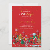 Winter Wonderland Onederful Kerstmis 1e Verjaardag Kaart (Voorkant)