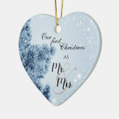 Winter Wonderland | Onze eerste kerstman, de heer  Keramisch Ornament (Links)