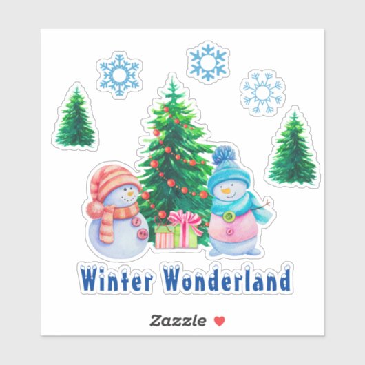 Winter Wonderland op maat gesneden vinyl Stickers (Vel)