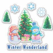 Winter Wonderland op maat gesneden vinyl Stickers (Voorkant)