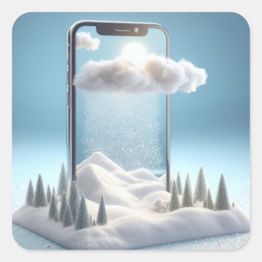 Winter Wonderland op zak Vierkante Sticker (Voorkant)