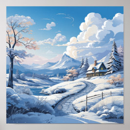 Winter Wonderland Outdoor Schilderachtig Poster