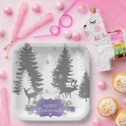 Winter Wonderland Paper Bord - Paars (Feest)