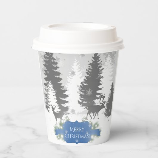Winter Wonderland Paper cup - Blue Papieren Bekers (Voorkant)