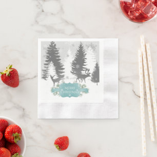 Winter Wonderland Paper Napkin - Blauwgroen Servet