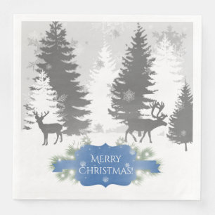 Winter Wonderland Paper Napkin - Blue Servet