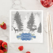 Winter Wonderland Paper Napkin - Blue Servet (Insitu)