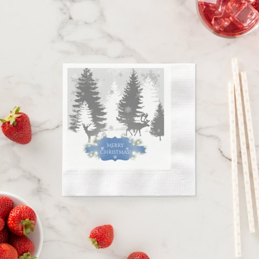 Winter Wonderland Paper Napkin - Blue Servet (Insitu)