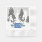 Winter Wonderland Paper Napkin - Blue Servet (Voorkant)