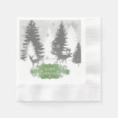 Winter Wonderland Paper Napkin - Green Servet (Voorkant)