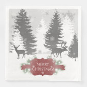 Winter Wonderland Paper Napkin - Rood Servet (Voorkant)