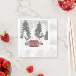 Winter Wonderland Paper Napkin - Rood Servet