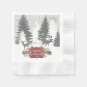 Winter Wonderland Paper Napkin - Rood Servet (Voorkant)