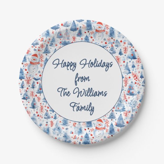 Winter Wonderland Papieren Bordje (Voorkant)