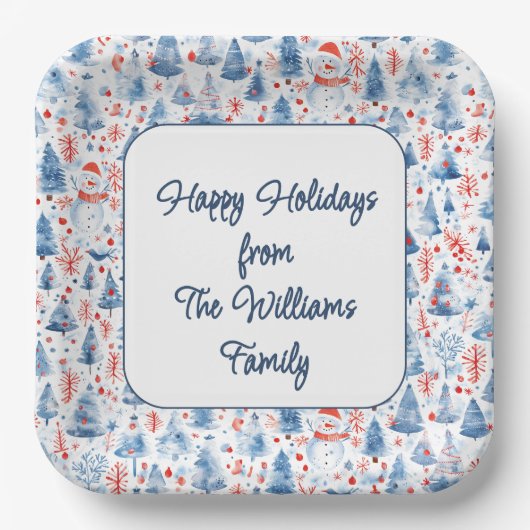 Winter Wonderland Papieren Bordje (Voorkant)