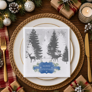 Winter Wonderland Papieren Servet - Blauw