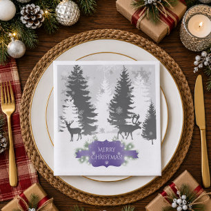 Winter Wonderland Papieren Servet - Paars