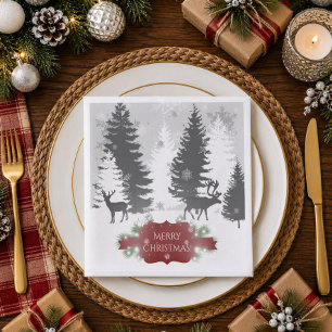 Winter Wonderland Papieren Servet - Rood