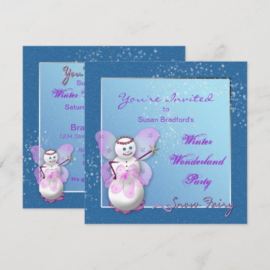 WINTER WONDERLAND PARTIJINVITATION - MULTI-DOELEIN KAART (Voorkant / Achterkant)