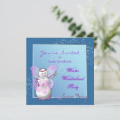 WINTER WONDERLAND PARTIJINVITATION - MULTI-DOELEIN KAART (Staand voorkant)