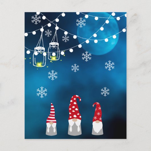 Winter wonderland party blauwe kabouter uitnodigin (Achterkant)