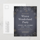 Winter Wonderland Party Holiday Uitnodiging Briefkaart (Voorkant / Achterkant)