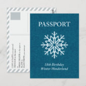 Winter Wonderland paspoort 18e verjaardag Briefkaart (Voorkant / Achterkant)