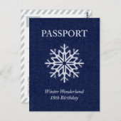 Winter Wonderland paspoort 18e verjaardag Briefkaart (Voorkant / Achterkant)