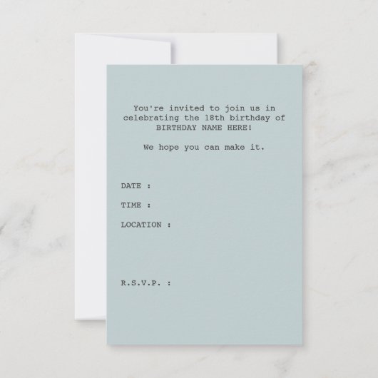 Winter Wonderland paspoort 18e verjaardag Kaart (Achterkant)