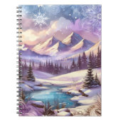 Winter Wonderland Patronen van Natuur Mountain Lak Notitieboek (Voorkant)