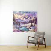 Winter Wonderland Patronen van Natuur Mountain Lak Wandkleed (In Situ (horizontaal))