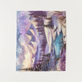 Winter Wonderland Patronen van Natuur Mountain Lak Wandkleed (Voorkant)