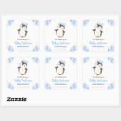 Winter Wonderland Penguin Baby shower Bookplate Vierkante Sticker (Vel)