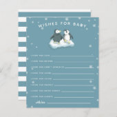 Winter Wonderland Penguins Blue Wishes for Baby (Voorkant / Achterkant)