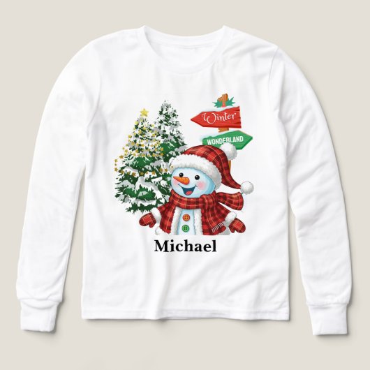 Winter Wonderland - Personalized Long Sleeve Shirt (Voorkant)