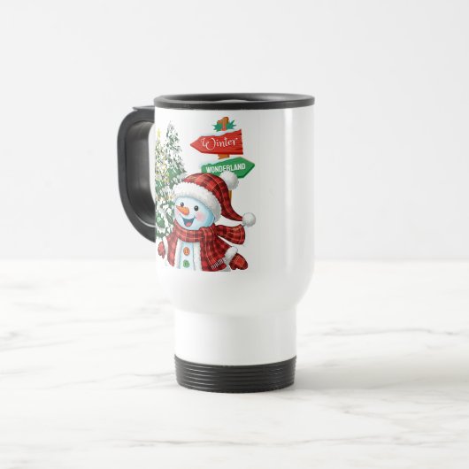 Winter Wonderland - Personalized Travel Mug Reisbeker (Voorkant links)