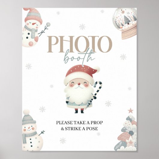 Winter Wonderland Photo Booth Tafelbord Poster (Voorkant)