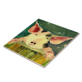 Winter Wonderland Pig Ceramic Kitchen Tile Tegeltje (Zijkant)
