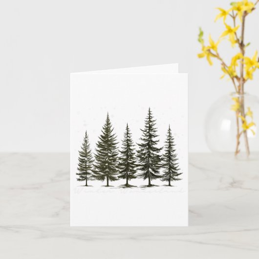 Winter Wonderland Pijnboom Natuur Liefhebber Wande Kaart (Gele Bloem)