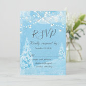 Winter Wonderland, pijnboom RSVP Kaart (Staand voorkant)