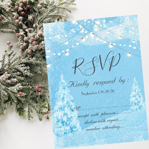 Winter Wonderland, pijnboom RSVP Kaart
